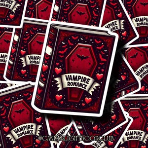 Vampire Romance  Book  Sticker , Vampire Sticker , Vintage Spooky Kindle Sticker , Bookish Sticker , Kindle Sticker