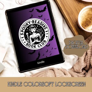 Kindle Colorsoft lock screen, Spooky Reader lock screen, Spooky bookish screensaver , kindle color, kindle wallpaper, kindle accessories