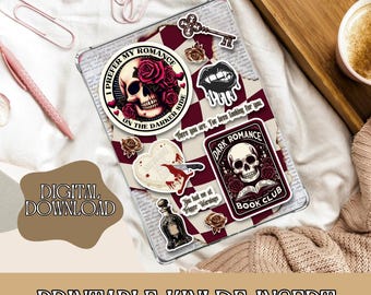 Donker-romaans Kindle-inzetstuk voor transparant hoesje | Retro Kindle-inzetstuk | Afdrukbare Kindle-inzetstuk | Papierwit | Kindle-inzetstuk voorkant | Retro donker