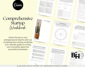 Comprehensive Startup Workbook, Small Business Startup, Workbook Template PDF, Workbook Template Printable, Editable Canva Template