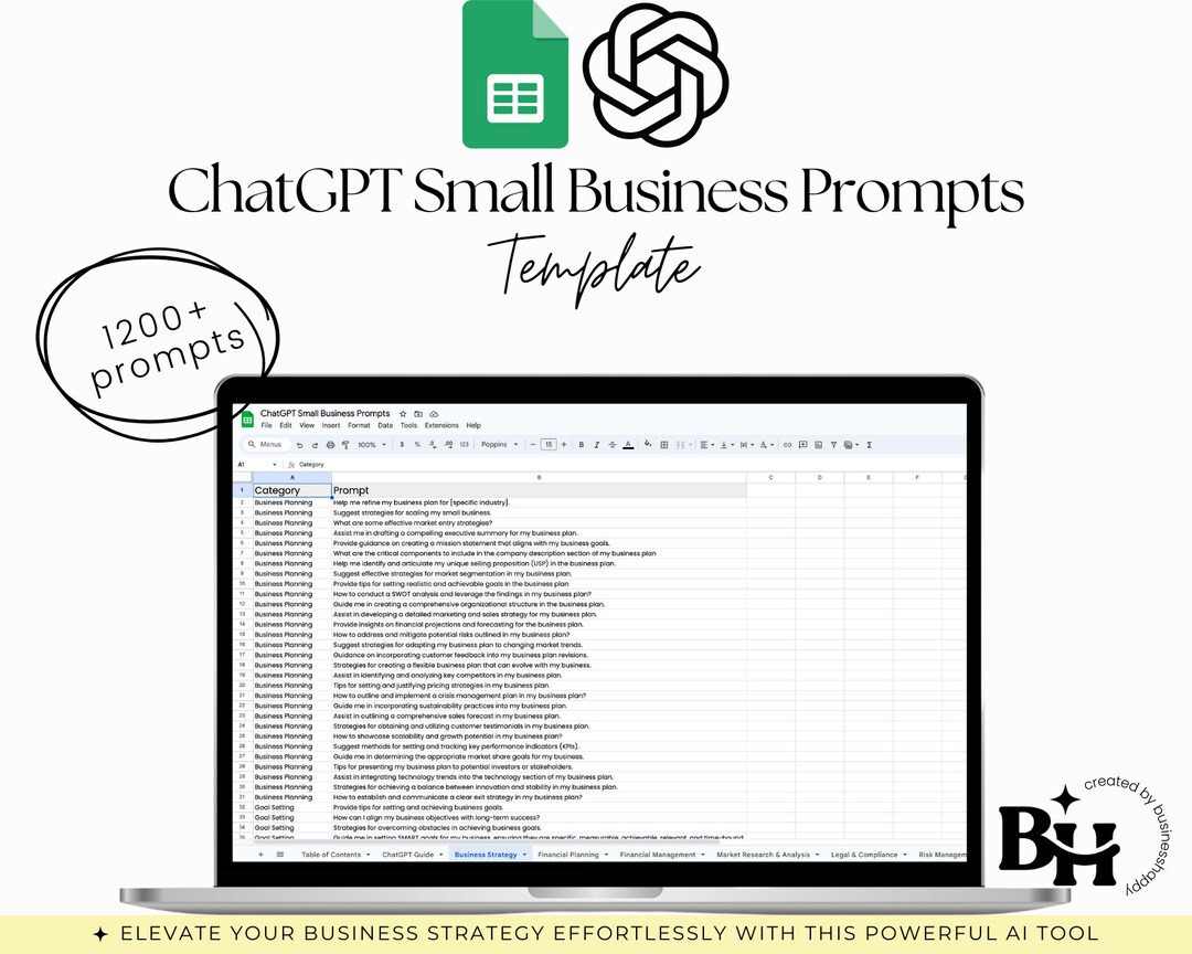 1200 Chatgpt Prompts for Small Businesses 40 Categories - Etsy