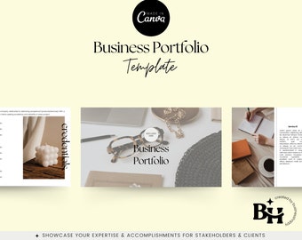 Plantilla de cartera de negocios minimalista, cartera digital, caso de cartera, cartera de inversiones, plantilla Canva de cartera editable