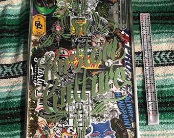 Collage de pegatinas personalizadas de Kulture: Marco con rayas finas pintadas a mano