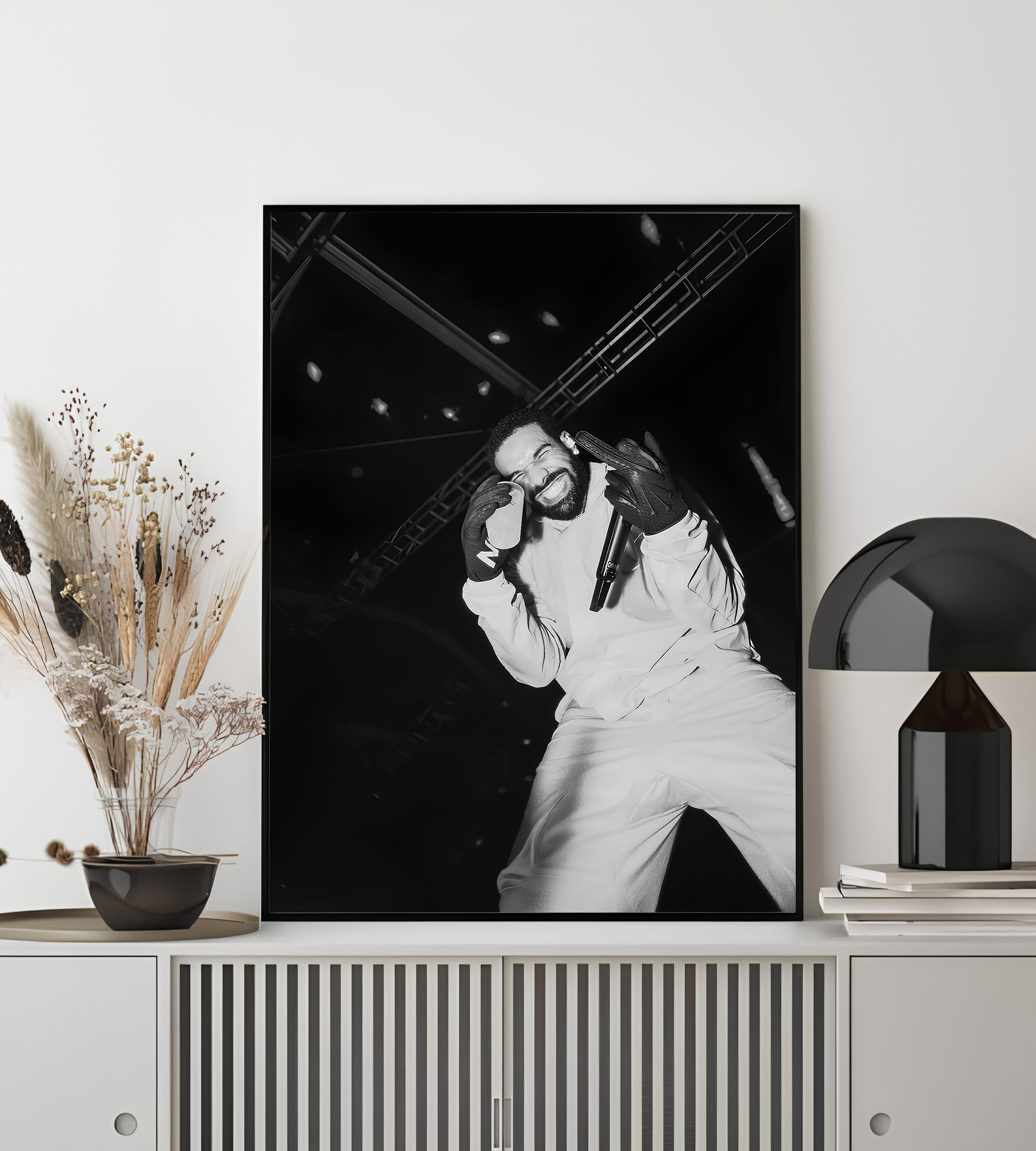 Drake Smoking Poster, Hip Hop Poster, Black and White, Drake Wall Art