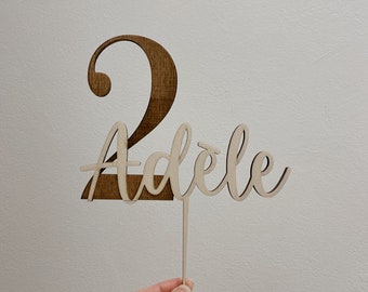 Cake topper chiffre anniversaire