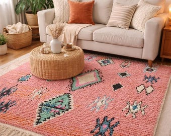 large rug, wool rug, blue rug, solid blue rug, Moroccan rug, Ivory Morocco Rug, Boujad rug, Living Room rug, Large Moroccan Rug