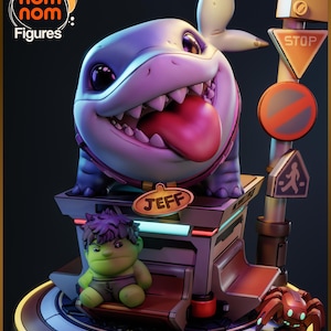 Jeff the Shark Statue Nomnom with Painted/Unpainted Options Made in USA - FREE Shipping over 35
