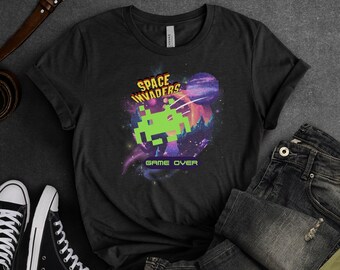 Space Invaders Retro Arcade Game Shirt, Alien Tee