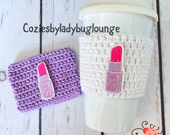 Coffee Cup Cozy. Coffee Cup Sleeve. Cold Beverage Sleeve. Red Lipstick. Fun Barbi Cozy. Gift for her. Gift for Mothers Day. Barbi Lover.