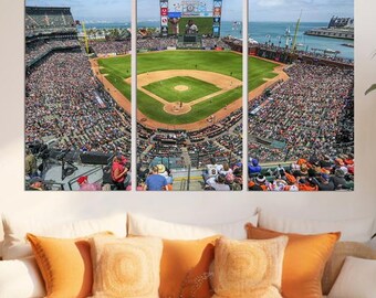 Oracle Park Large Wall Art, San Francisco Canvas Print Decor for Home Decoration, California Stadium Designs