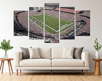 Gillette Stadium Canvas Print, American Football Wall Art, Sports Fan Decor, Modern Artwork
