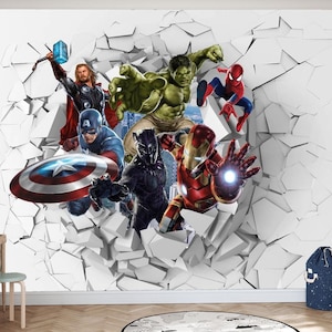 Nursery Removable Wallpapers, Kids Non Self Adhesive Vinyl Wall Decor, Nursery Wall Decal, Wall Art Decor, Nursery Wall Art