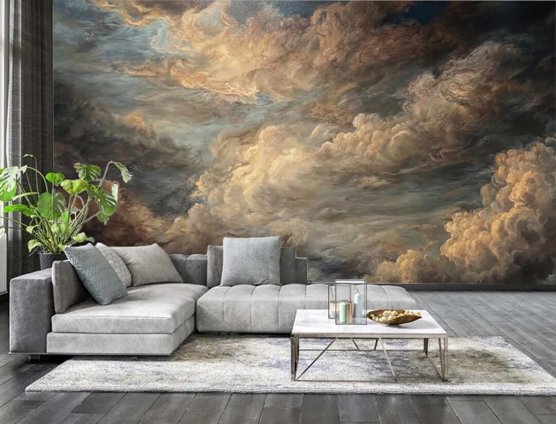 Abstract Cloudscape Wallpaper Mural, Removable Peel and Stick Wallpaper ...
