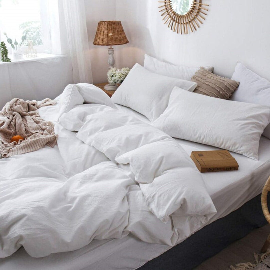 Supreme Quality White Cotton Duvet Cover Elevate Your Sleep and Style