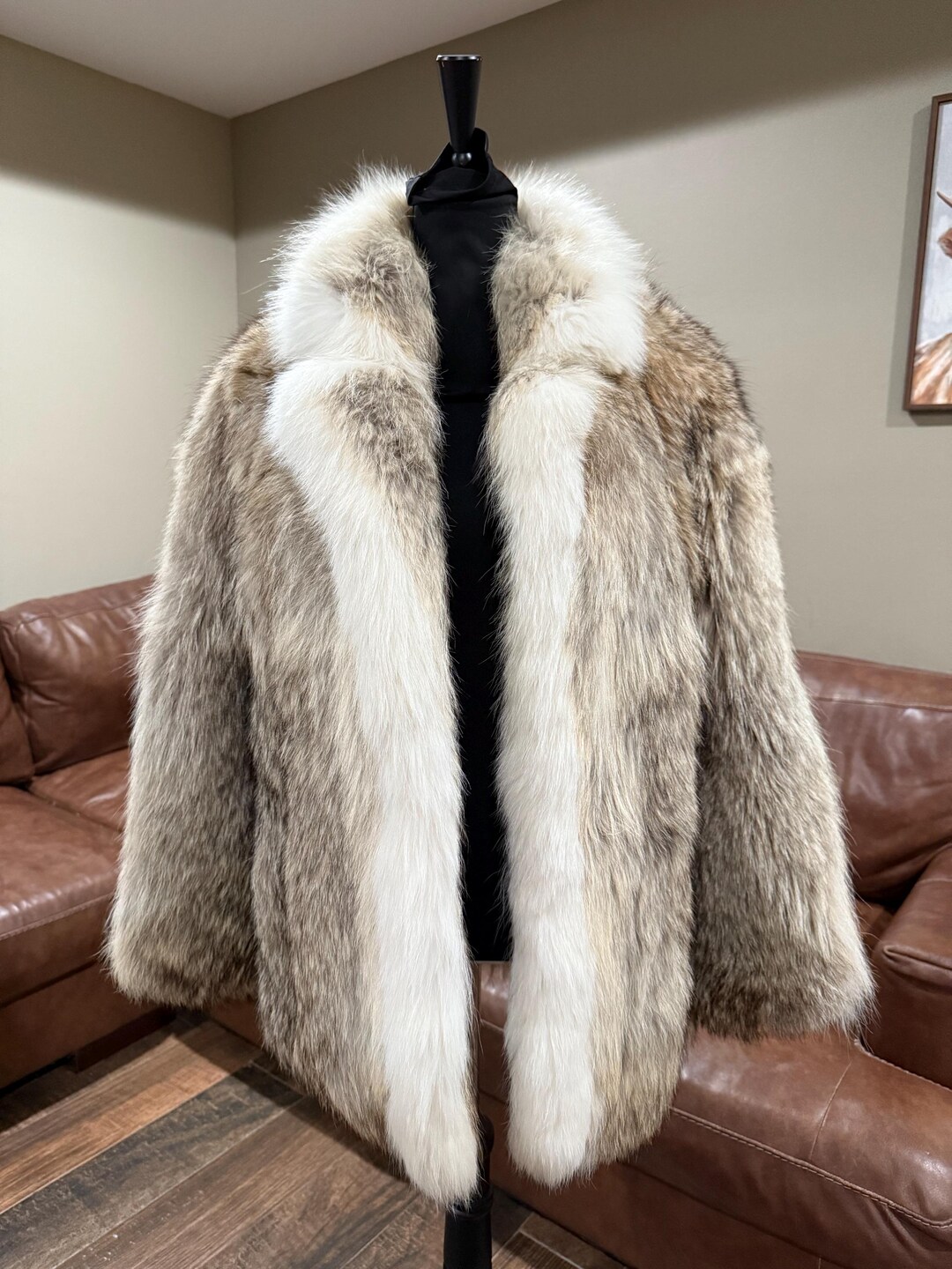 Coyote Fur Coats For Sale Yana Coyote Fur Coat With Fox Fur Trim