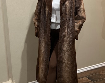 Vintage Biber Pelzmantel, Braun Biber Pelzmantel, Biber Pelz, Vintage Pelzmantel, Vintage Biber Pelz, Mob Frau Pelzmantel