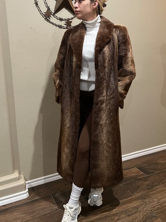 Vintage Beaver fur coat, Brown beaver fur coat, beaver fur, vintage fur coat, vintage beaver fur, mob wife fur coat