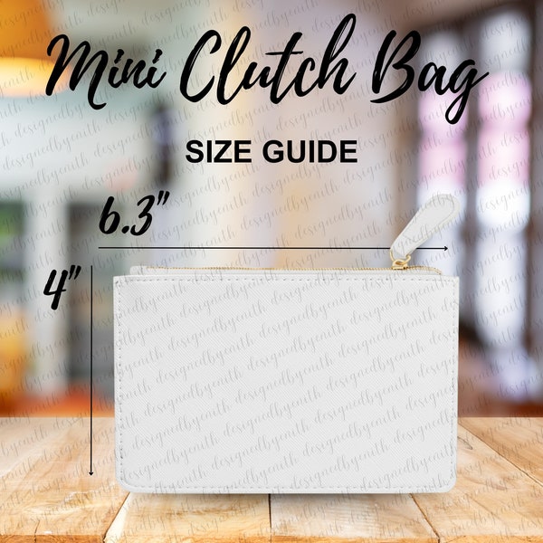 Mini Clutch Bag Size Chart Guide Mockup Pouch