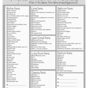 Apartment Needs Checklist