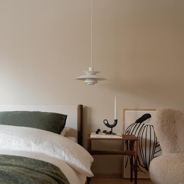 Danish Pure White Pendant Light PH Mini 5 - White Iron Scandinavian Hanging Ceiling Light - Louis Poulsen Inspired Pendant