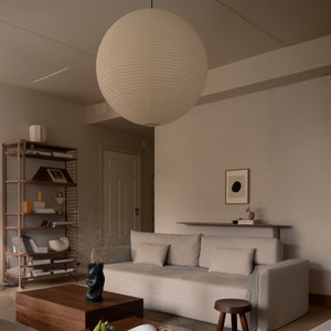 Japanese Rice Paper Ball Pendant Light - Origami Paper Ceiling Light - Wabi Sabi Decor - Perfect House Warming Gift for Living Room Decor