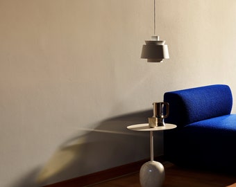 Zacht wit Deens ijzer Utzon JU1 geïnspireerde hanglamp - Scandinavisch eigentijds interieur hangend plafondlicht