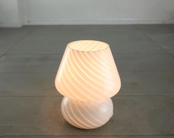 Elegant Modern Swirled Design Glass Table Lamp - Perfect Housewarming Gift - Suitable for Living Room and Bedroom Spaces