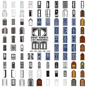 Deur SVG, deur SVG bundel, open deur SVG, deur clipart, voordeur svg, Cricut deur, huisdeur Svg,