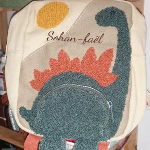 Personalized Dinosaur Toddler Backpack, Embroidered Dinosaur Backpack, Kindergarten Backpack, Preschool Backpack,kids Backpack,Kids Gift Bag image 3