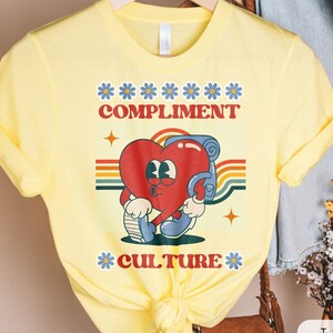 Rubber Hose Cartoon T-Shirt Retro Hooded Sweatshirt Hipster Attire Positive Thinking Happy Thoughts Good Vibes Gift for Female Friend