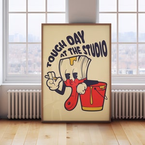 Rubber Hose Art Print: Retro Cartoon Studio Design (Digital Download)