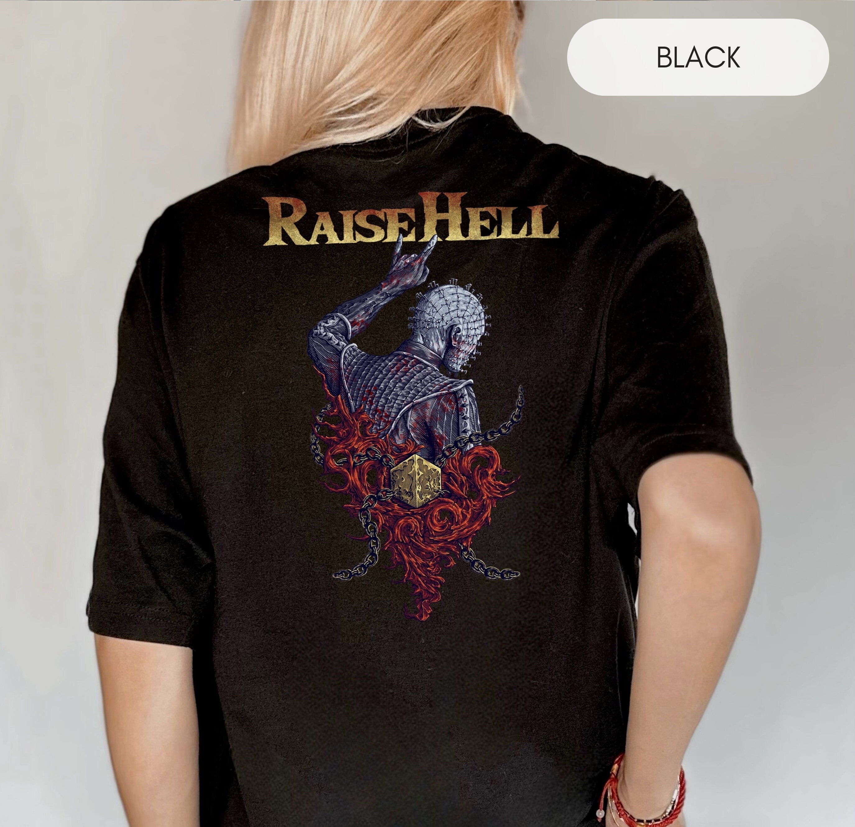 Vtg Clive Barker Hellraiser Horror T-Shirt Pinhead Ma - Foto 2