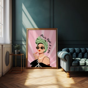 Retro Fashion Print | Sassy Girl Art, Mob Wife Aesthetic (Digital Download) image 5