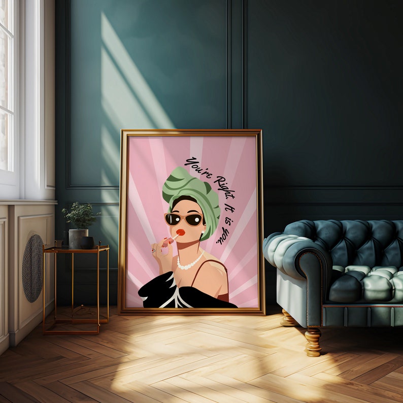 Retro Fashion Print | Sassy Girl Art, Mob Wife Aesthetic (Digital Download) image 5