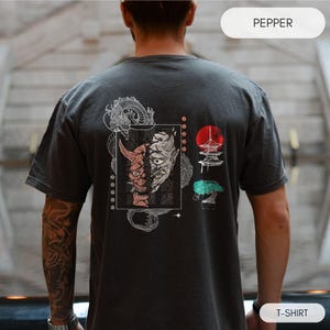 Japanese Oni Dragon Graphic Tee: Street Style T-Shirt or Hoodie Pepper