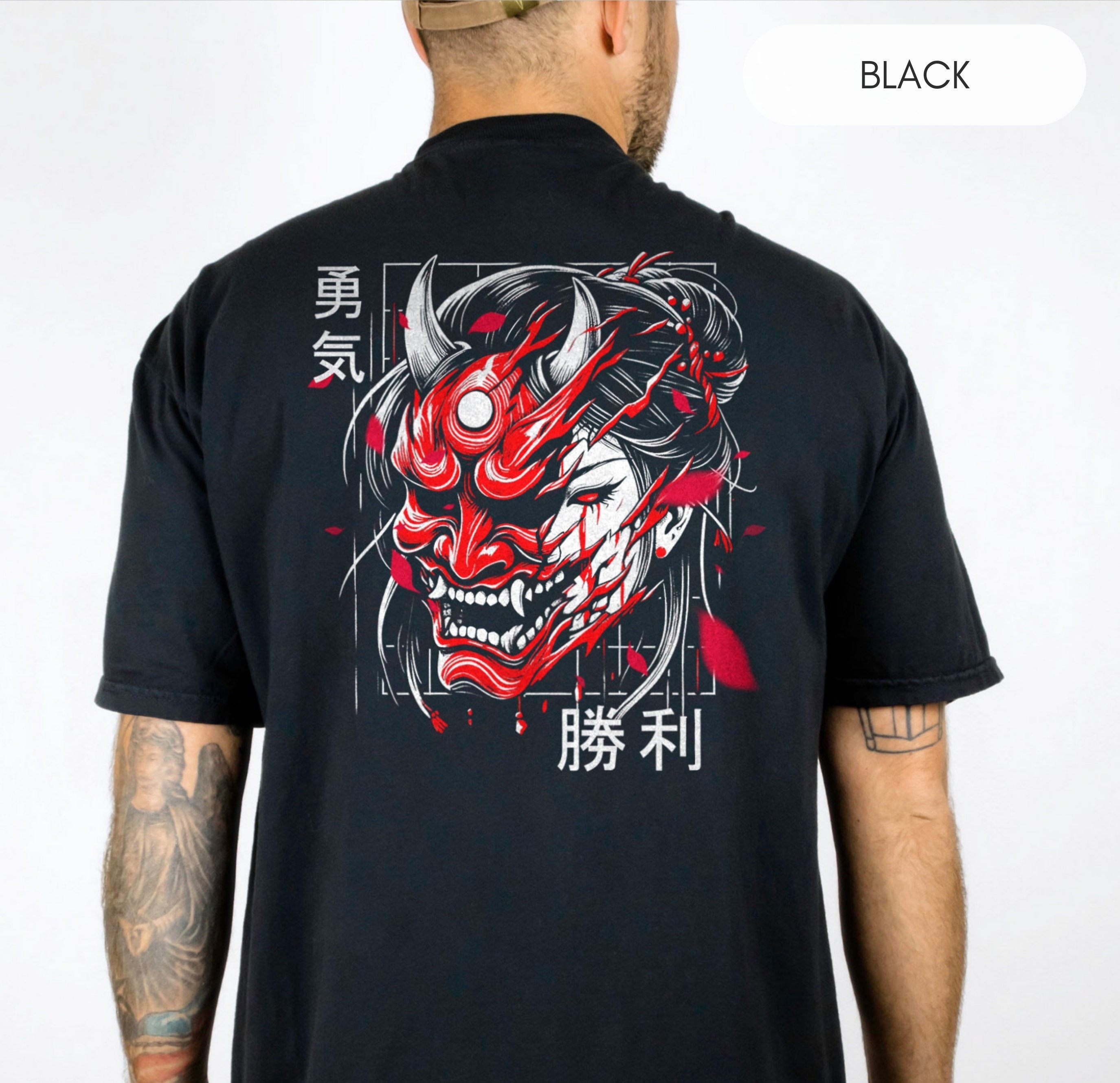 Japanese Oni T-shirt: Vintage Demon Graphic Tee - Etsy