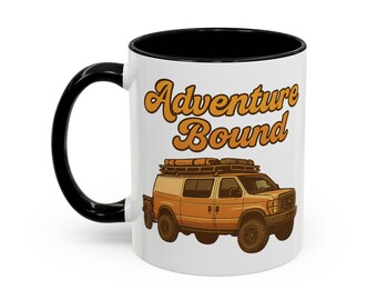 Adventure Awaits Coffee Mug: Vintage Car Travel Gift