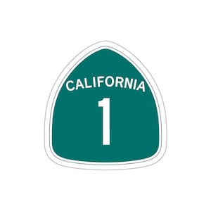 California Highway 1 Sticker – Pacific Coast Scenic Route Vinyl Decal | Road Trip Souvenir | Waterproof Adventure Sticker