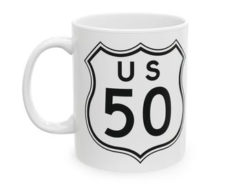 Caneca da Rodovia 50: A Estrada Mais Solitária da América - Lembrança de Viagem