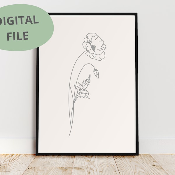 February Birth Flower Line Drawing - Etsy