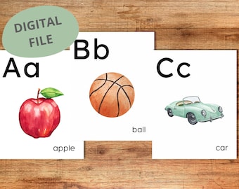 DIGITAL DOWNLOAD | Alphabet Flash Cards | 2 Print Sizes