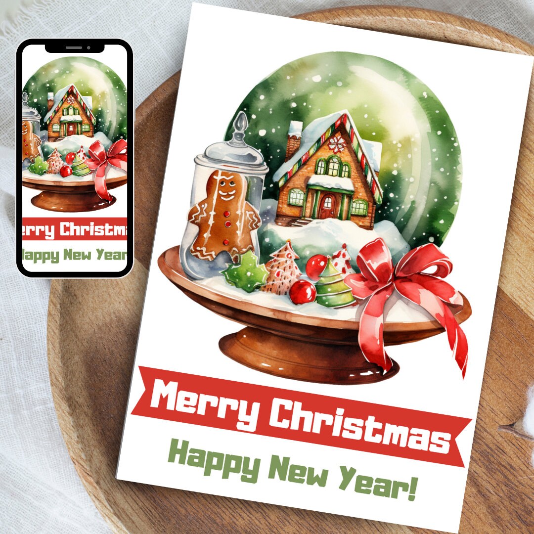 Editable Christmas Digital Card Pretty Wishes Card Xmas Etsy Christmas Digital Card