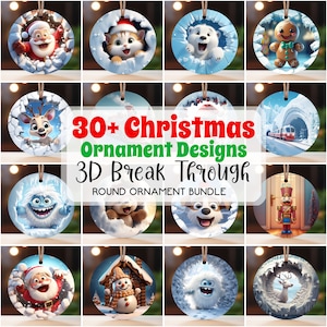 3D Christmas Ornament PNG Bundle: Break Through Design (Digital Download)