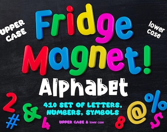 Alfabeto arcoíris para nevera: imágenes prediseñadas de números y símbolos (410 archivos PNG)