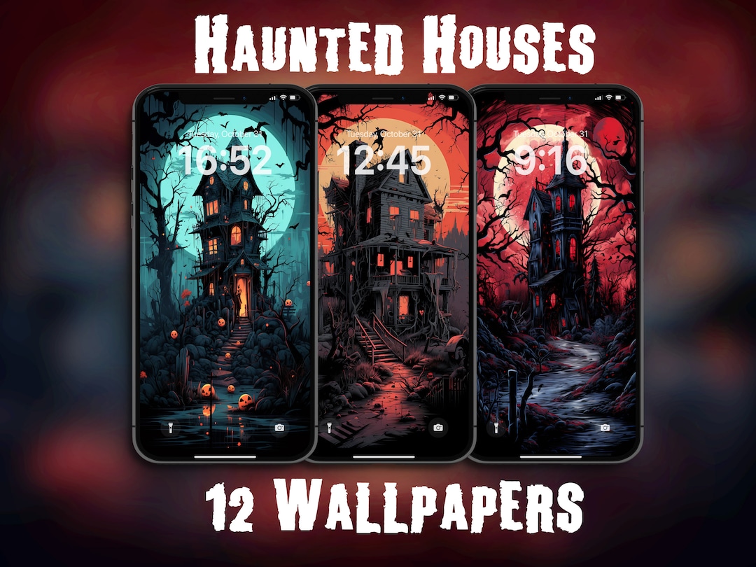Haunted House Halloween Phone Wallpapers: Spooky Lock Screen (digital
