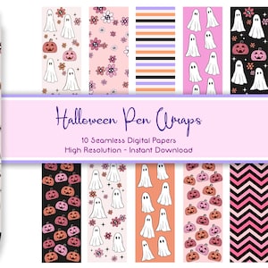 Halloween Pen Wraps Spooky Ghost Pen Wraps Cute Halloween Pen Wrap Pen Wrap Bundle Digital File Download PNG