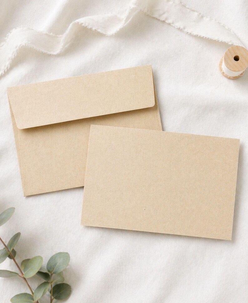 Glueckwunschkarte zur Hochzeit mit nachhaltigem Graspapier Umschlag, personalisierte Hochzeitskarte minimalistisches Aquarell Design