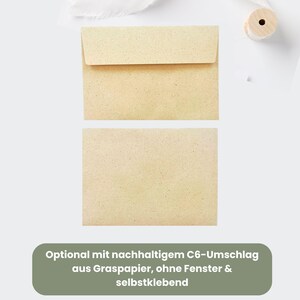 Hochzeitskarte. mit Umschlag aus nachhaltigem Graspapier, made in Germany.