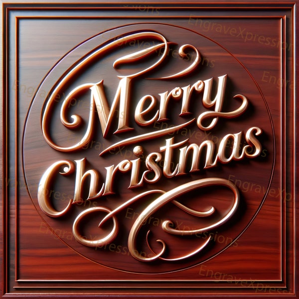 Laser Burn PNG | 3D Illusion | Engrave | Laser Ready |  Lightburn File | Digital Design File | Gift - Door Sign - Christmas Lettering 11