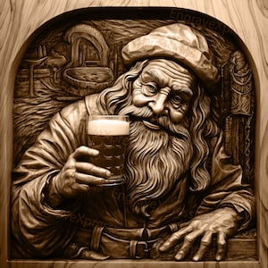 Laser Burn PNG | 3D Illusion | Engrave | Laser Ready |  Lightburn File | Digital Design File |  Man drink Beer - Oktoberfest